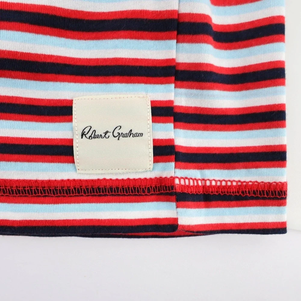 NEW Robert Graham Mens Striped Lounge Shorts Red Navy Blue RG3023 Size M NEW